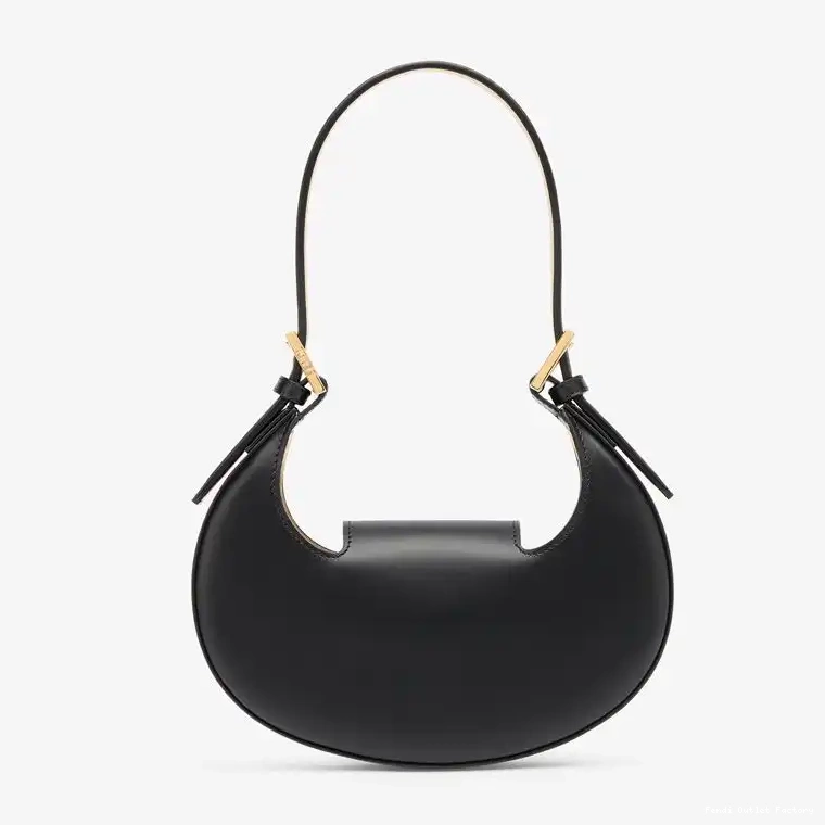 Cheap HOT Cookie Bag Leather Black Hobo Calf Mini In Fendi 0602